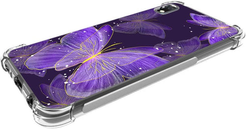 FollmeAir for Samsung Galaxy A10E Case, Slim Flexible TPU for Girls Women, Purple Butterfly Airbag Bumper Cover