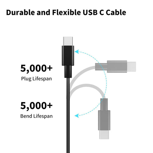 16.4Ft/5M Long USB C Cable, Durable USB A to USB C Charging and Data Sync Cord for Security Cameras Phones Tablets