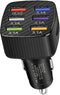 Car Charger Adapter, 6 USB Multi-Port Fast Charger QC3.0 Smart Shunt Cigarette Lighter Charger for Most Cell Phones