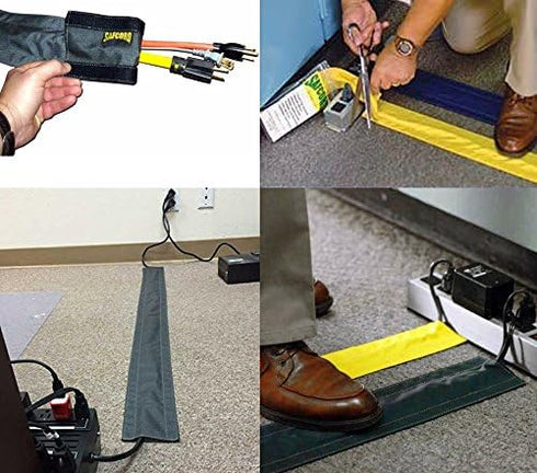 Electriduct 3" SafCord Carpet Cord Cover Strip to Secure and Hide Floor Cables and Wires - 3 Feet, Taupe