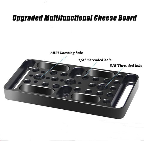 Cheese Plate Camera Mounting Plate with 1/4"& 3/8" Universal Type Positioning Hole Expansion Cheese Plate PTZ Quick mounting Plate