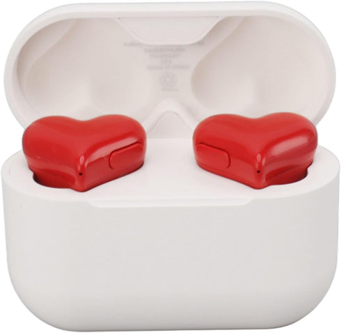 GOWENIC Heart Shaped Earbuds, Cute Girls Wireless Earphones with Built-in Battery, HiFi Stereo Bluetooth for Music