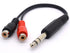 6.35 to RCA Splitter Cable, 6.35mm 1/4 inch TRS Stereo Jack Male to 2 RCA Phono Female Plug Adapter Cord (20cm/8inch)
