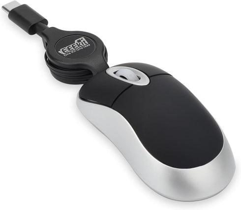 EEEKit Mini Wired USB C Mouse, 3-Button Retractable Corded Mouse Optical Computer Mice
