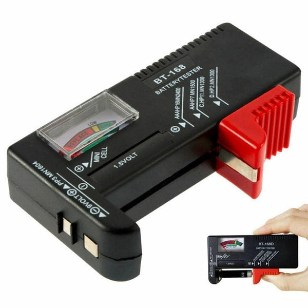 1Pc Black Universal BT-168 Digital Battery Tester Volt Checker for 9V Button and Multiple Voltage Tools
