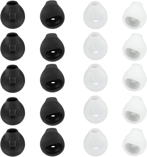 10 Pairs Earbud Covers Silicone Tips Earbud Pads Replacement Earbud Tips Compatible with Samsung Galaxy Note 5/note 7/s7/s6/s6 Edge/level U Bluetooth Wireless Earbuds (Black&White)