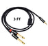 Devinal 3.5mm TRS to Dual 1/4" (6.35mm) TS Y-Cable, 1/8" to Two 6.35mm Mono Stereo Splitter Cord, 3FT