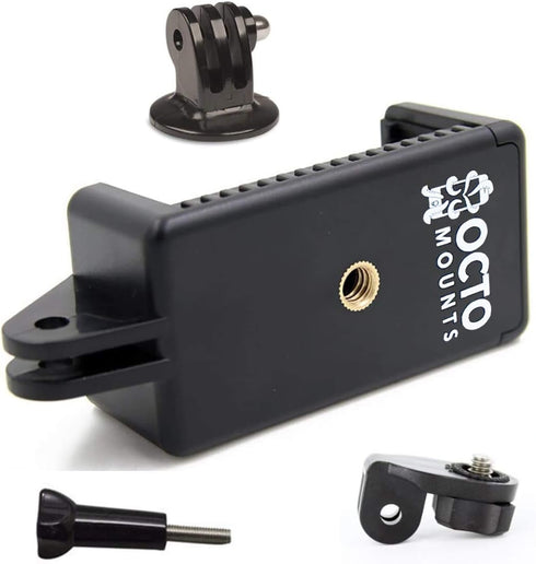 | Universal Smartphone Holder w/GoPro Style Mount Attachment, Tripod Adapter & Screw Adapter for Any Phone. Connect Your Smartphone to Any GoPro Mount or Tripod.