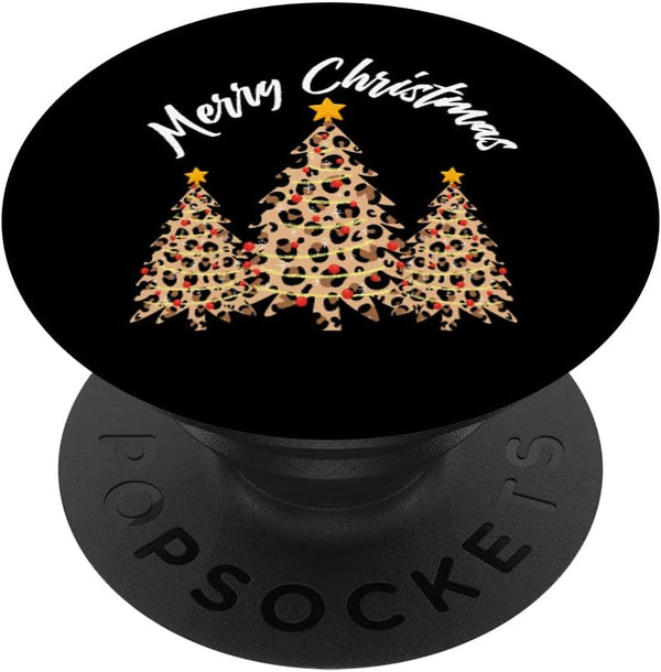 Leopard Pattern Design Christmas Tree, Stylish Xmas Design PopSockets Swappable PopGrip