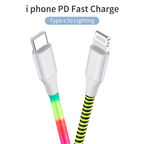 URIZONS 60w USB C to Lighting Cable, Nylon Braided Cable Fast Charging Cable for iPhone 13 13 Pro 12 11 X XS XR 8 Plus(2PCS)