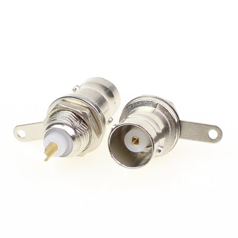 BNC Female Nut Bulkhead Panel Connector 20-Pack, Solder Jack Adapters for RG58 RG59 RG6 RF Coaxial Cable Welding