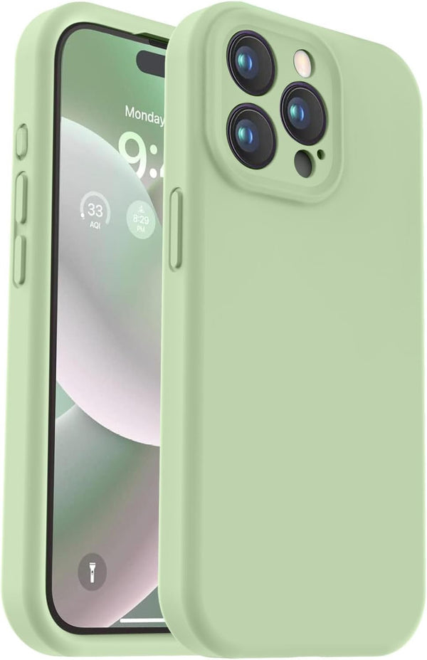 Vooii iPhone 15 Pro Case, Upgrade Defender Liquid Silicone, Shockproof with Enhanced Camera Protection, Matcha