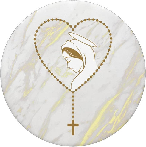 Virgin Mary Rosary Marble Catholic Faith Lady Of Fatima PopSockets Swappable Pray PopGrip