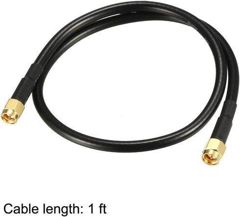uxcell Antenna Extension Cable - SMA Male to SMA Male Coaxial RG58 50 Ohm, 1 ft