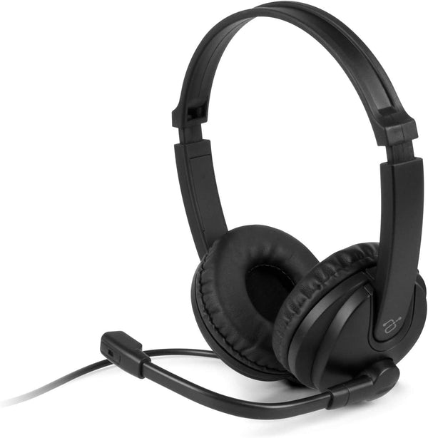 Aluratek Wired USB Stereo Headset with Noise Cancelling Boom Mic for Distance Learning, Zoom, Gaming, Music Play & More