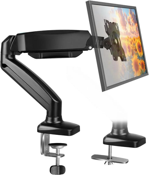 BFTOU Black Single Monitor Arm Adjustable Stand Monitor Mount up to 32 inches