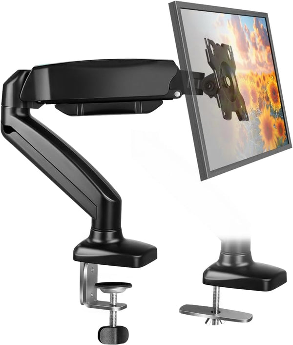 BFTOU Black Single Monitor Arm Adjustable Stand Monitor Mount up to 32 inches