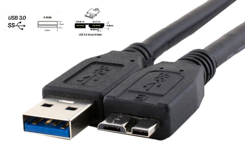 (2 Pack) Micro-B USB 3.0 Data SYNC Cable for Nikon D800 D800E D810 & Canon 5DS 7D Mark II