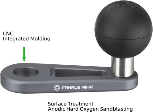 FANAUE Bolt Head Adapter Ball Base with 10mm Mounting Hole, MB-02 Aluminum Alloy Mount Base for RAM Mounts B Size