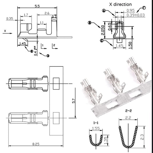 1550PCS JST PH 2.0mm Connector Assortment Kit, 2.0mm Pitch Male Female Housing Adapter Plug Terminal
