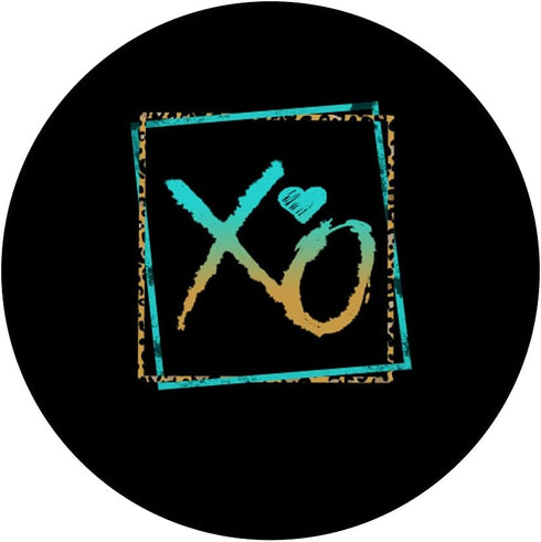 PopSockets Swappable PopGrip - XO Hugs and Kisses Valentines Day Leopard Print Gift For Her