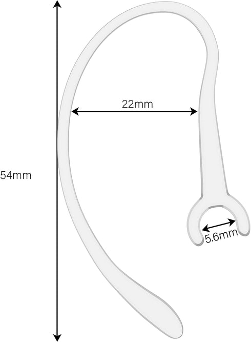 9 Pack Flexible Ear Hooks for Wireless Headset, Clear, Small Clamp Holder Clips, Replacement Ear Loops Earpiece