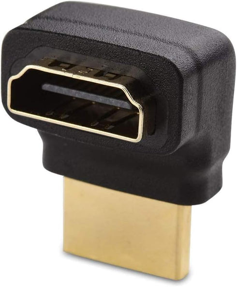 SatelliteSale Digital HDMI Male to Female Right Angle 4K HDR PVC Black Adapter 270 Degree