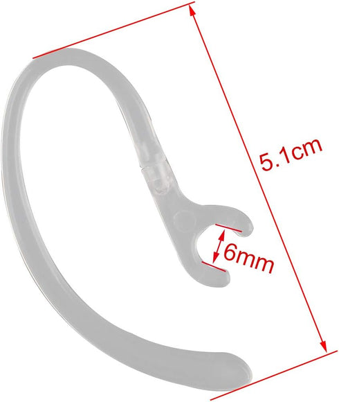 10PCS Bluetooth Headset Earpiece Universal Receiver Clip 360 Degree Rotate Clamp Holder Earhooks (Clear, 6mm)