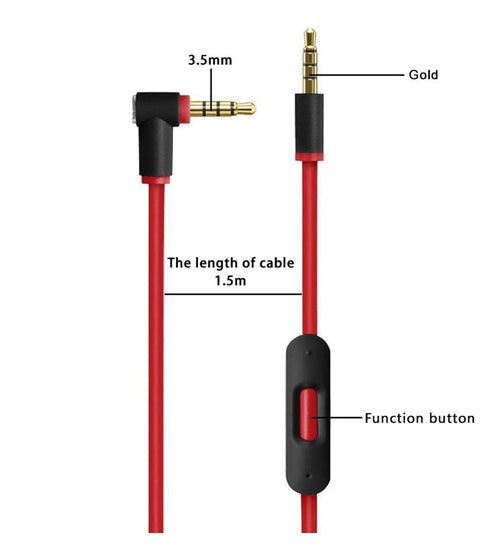 QKIIP Replacement Audio Cable Cord - In-line Microphone and Control for Solo/Studio/Pro Headphones (Black/White)