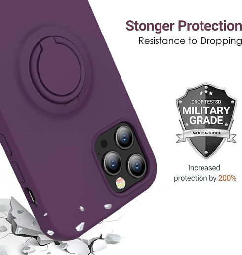MOCCA iPhone 12 Pro Max Case 6.7 inch, Grape | Anti-Scratch Shockproof Protective Case with Ring Kickstand