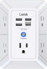 5-Outlet Wall Charger Surge Protector with 4 USB Ports - 1680J Multi Plug for Home, Office, Travel