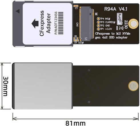 Xiwai NVMe 2230 M.2 M-Key CH SN530 SSD to CF-Express Type-B Adapter CFE for Xbox Series X&S PCIe4.0 Memory Card