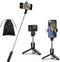 KOMI Selfie Stick Tripod with Fill Light, Stable Stand with Detachable Bluetooth Remote for iPhone and GoPro