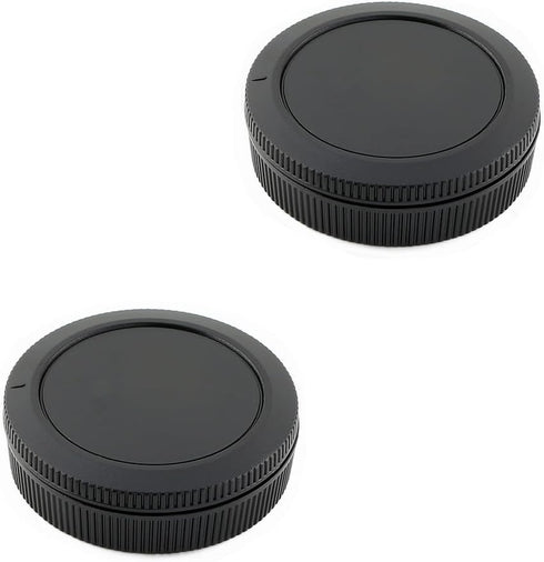 2 Pack Rear Lens Cap and Camera Body Cap Cover Kit for Canon EOS R50 R10 R8 R7 R6 R6 Mark II R5C R5 R3 RP R Ra RF