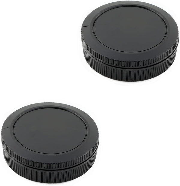 2 Pack Rear Lens Cap and Camera Body Cap Cover Kit for Canon EOS R50 R10 R8 R7 R6 R6 Mark II R5C R5 R3 RP R Ra RF