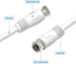 RG6 Coax Cable 15 feet, White 75 Ohm Quad Shield Digital Cord with F-Male Connectors