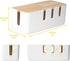 Cable Management Box by Baskiss, 12x5x4.5 inches, Wood Lid, Cord Organizer for Desk, TV, Computer USB Hub System to
