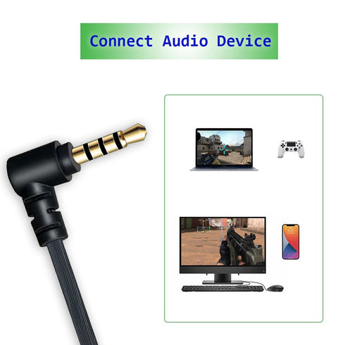 Replacement Audio Aux Cable for Razer BlackShark V2 Pro Wireless Gaming Headsets (Black)