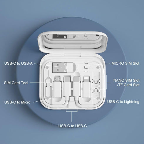 USB-C to USB Adapter, USB C to Lighting Cable Box with Makeup Mirror/USB C Cable/Micro USB to USB C/USB A to USB C