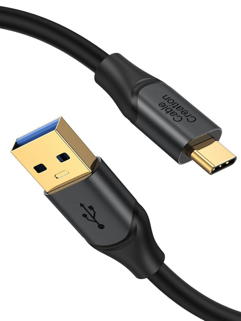 CableCreation [2-Pack Short USB to USB C Cable 1.6FT, USB C Data Transfer Cable 3.2 Gen2 10Gbps USB A to C Data Cable,