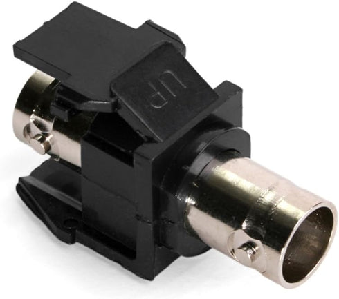 Leviton Black BNC QuickPort Adapter, Nickel-Plated, 41084-BEF