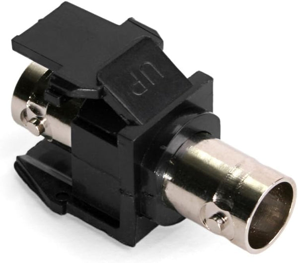 Leviton Black BNC QuickPort Adapter, Nickel-Plated, 41084-BEF
