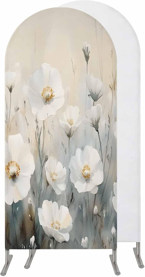 Jnbasdffb Spring Floral Wedding Arch Cover, Stretchy Spandex Arch Backdrop Stand Covers 6