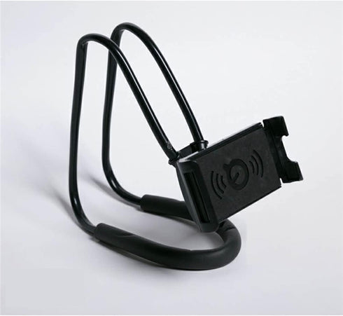 Universal Smart Mobile Phone Stand,Hanging on Neck Cell Phone Mount Holder, Lazy Cell Phone Holder (Black)