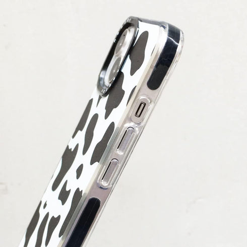 Abbery iPhone 13 Mini Case, Cow Print Clear Design, Cute Durable Silicone TPU Shockproof Protective Cover for Women