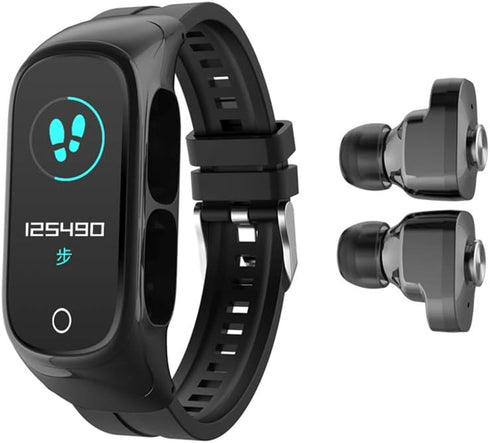 N8 2 in 1 Smartwatch with Earbuds, Smart Bracelet TWS Wireless Bluetooth Headset Combo for Fitness Tracker