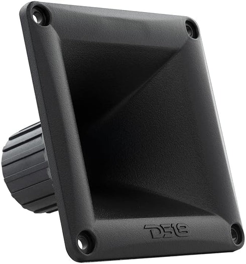 DS18 PRO-H44/BK Waveguide Horn Universal Square Driver Tweeter, Easy Twist On/Off Installation, Set of 1 Black