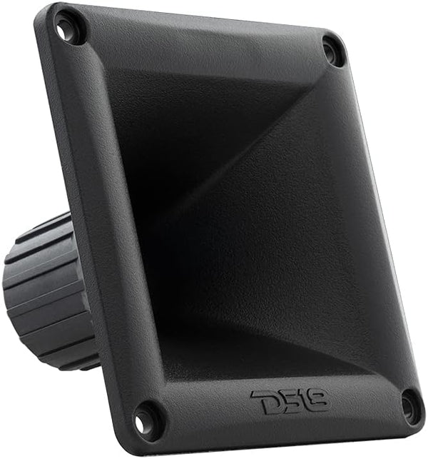 DS18 PRO-H44/BK Waveguide Horn Universal Square Driver Tweeter, Easy Twist On/Off Installation, Set of 1 Black
