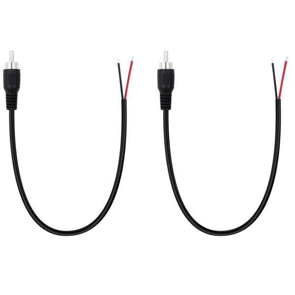 Fancasee 2 Pack RCA Male Plug Jack Connector Adapter to Bare Wire for Amplifier Receiver Speakers