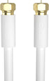 Postta Coaxial Cable (6 Feet), Triple Shielded Digital RG6 Antenna Cable with F-Male Connector Pin, White